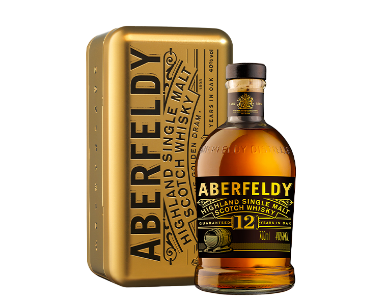 Aberfeldy Highland Single Malt Scotch Whisky 12 Years Gold Pack