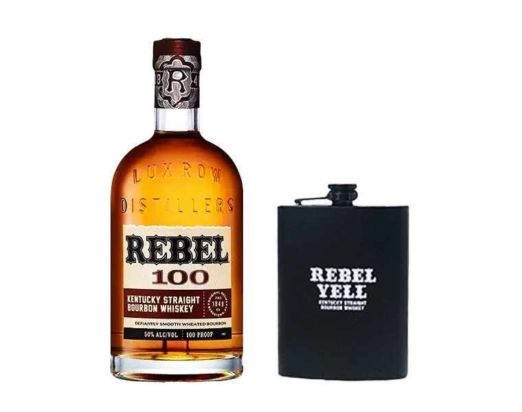 Image of Rebel "100" Kentucky Straight Bourbon Whiskey con Fiaschetta070